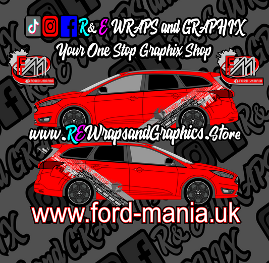 Ford Focus Estate 2011-14 Ford Mania Graphic Kit