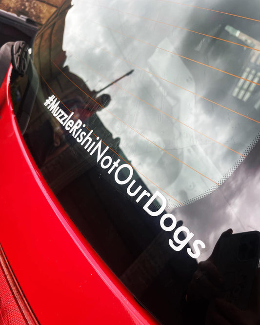 #Muzzle Rishi Not Our Dogs Sticker