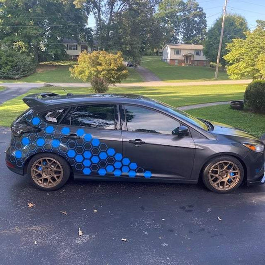 385505837_1563681967500646_6382565559898987196_n - R&E Wraps and Graphics LTD - Hexagon Graphic Kit - Universal To All Vehicles - Ford Focus mk3 ST/RS Hexagon Rear Quarter Graphic Kit, graphic kits, hexagon, Hexagon Graphic Kit, Hexagon graphic kits, honey comb, Honey comb graphic kits, honeycomb