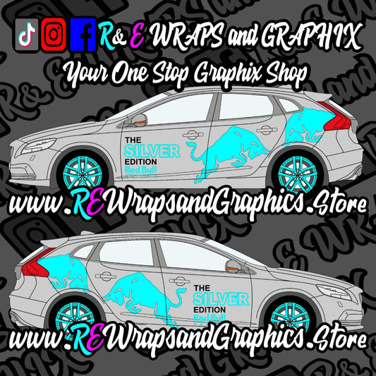 Volvo V40 The Silver Edition RedBull Racing Graphic Kit (Universal to most Vehicles)