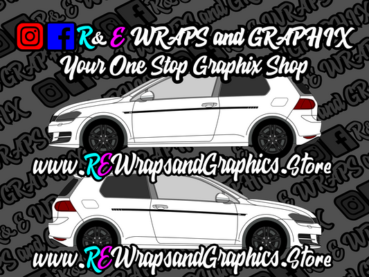 Volkswagen Golf R Side Stripes