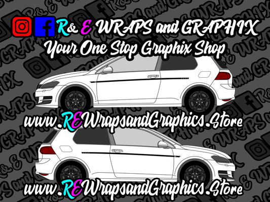 436692538_325863863876304_2938366143161982744_n - R&E Wraps and Graphics LTD - Volkswagen Golf R Side Stripes - golf, mk2 golf, side stripes, Volkswagen