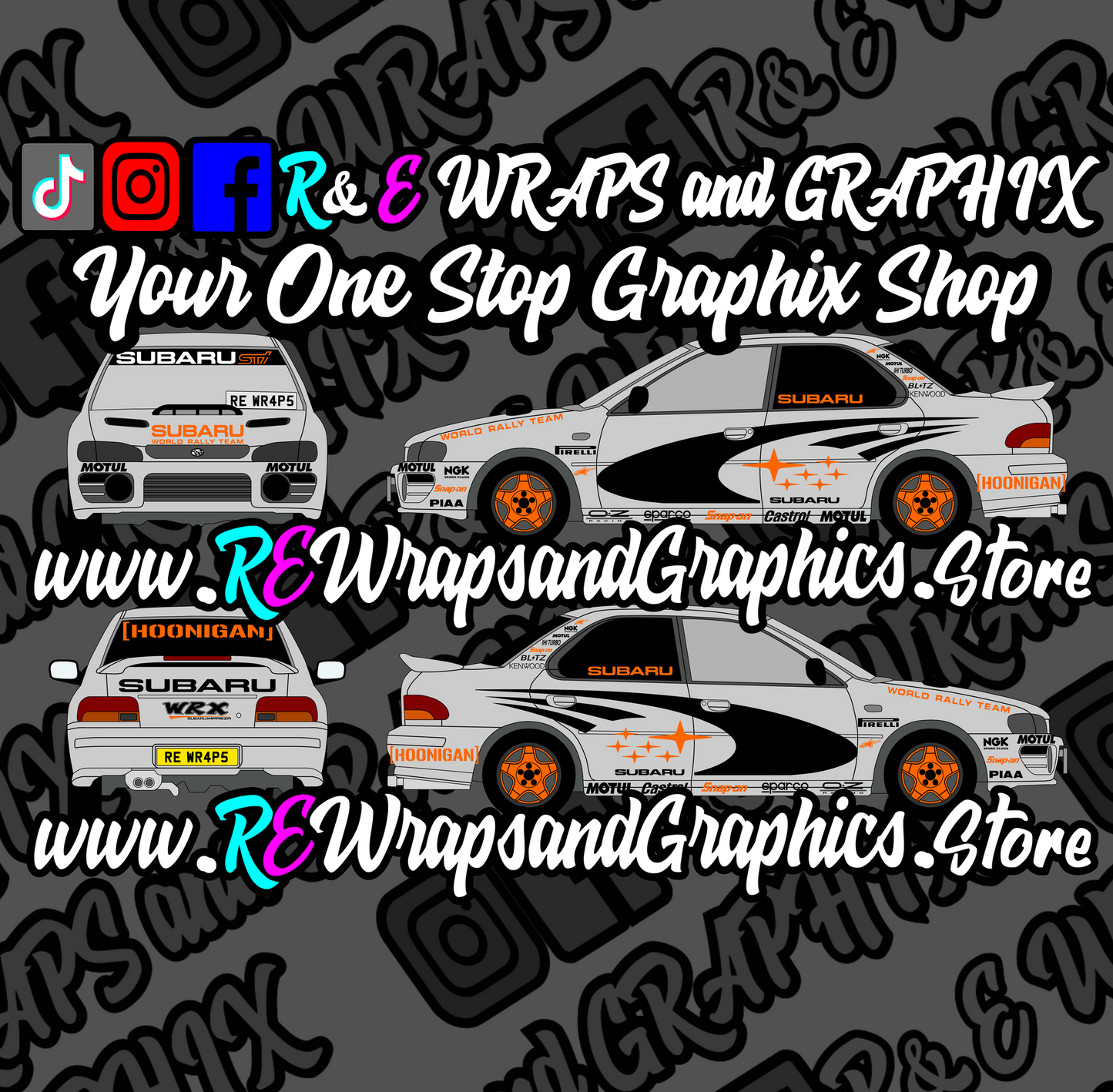 Subaru Impreza Saloon 1993-2001 WRC Track Car Graphic Kit