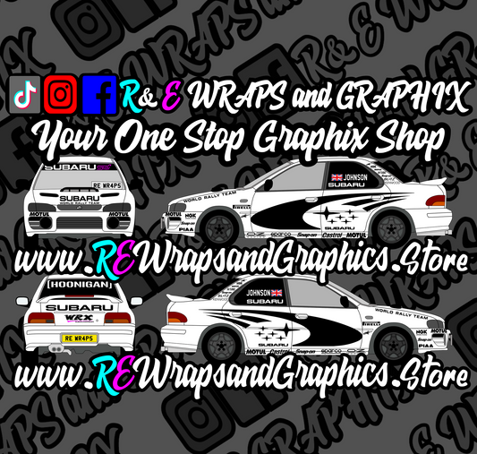 Subaru Impreza Saloon 1993-2001 WRC Track Car Graphic Kit