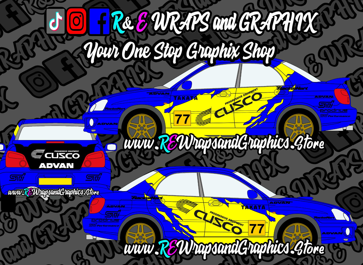 Subaru Impreza Cusco WRC Track Car Graphic Kit