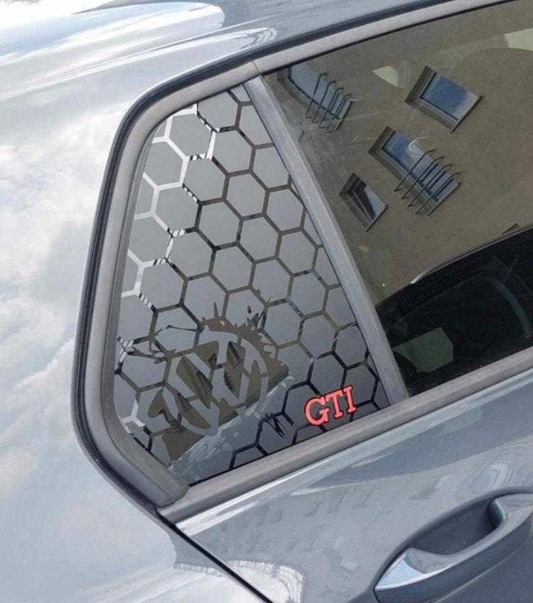 4802BD06-45CD-48BB-BFE1-DFB354213E58 - R&E Wraps and Graphics LTD - Volkswagen Golf MK5-7 GTI Honey Comb Side Window Stickers - honey comb, side window decals, stickers, volkswagen golf, Volkswagen.