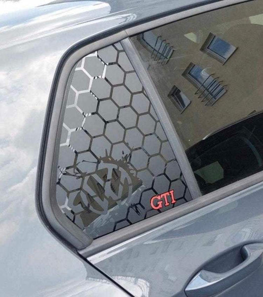 4802BD06-45CD-48BB-BFE1-DFB354213E58 - R&E Wraps and Graphics LTD - Volkswagen Golf MK5-7 GTI Honey Comb Side Window Stickers - honey comb, side window decals, stickers, volkswagen golf, Volkswagen.