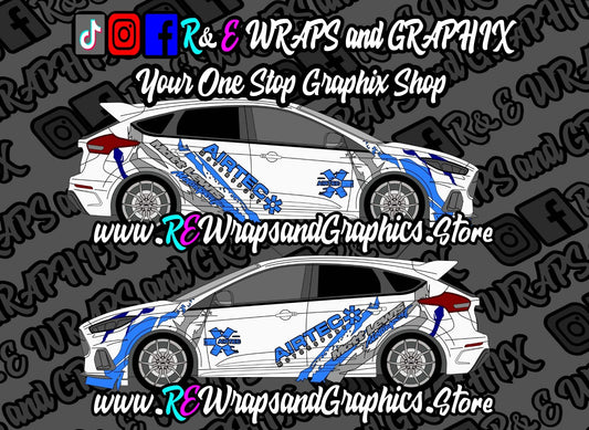 4fdf1e8e-484e-497d-a3a7-01672e92158d - R&E Wraps and Graphics LTD - Ford Focus mk3 ST/RS Tiger Stripe/ Matt Lewis/ Airtec Graphic Kit - airtec, airtec graphic kit, AIRTEC motorsport, ford, Ford Graphic Kits, graphic kit, matt lewis motorsport, mountune graphic kit, tiger stripe kit, tiger stripes