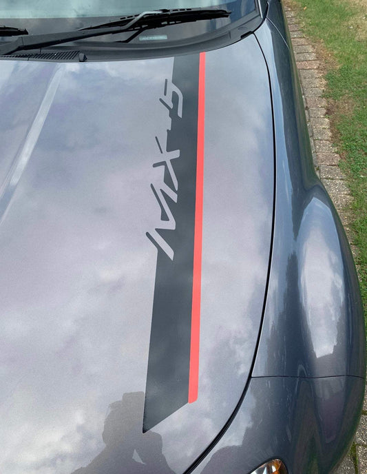 53004208-80AC-4B42-A14B-29560E233ACF - R&E Wraps and Graphics LTD - Mazda MX5 Bonnet Stripe - bonnet stripes, Mazda, Mx5, racing stripes