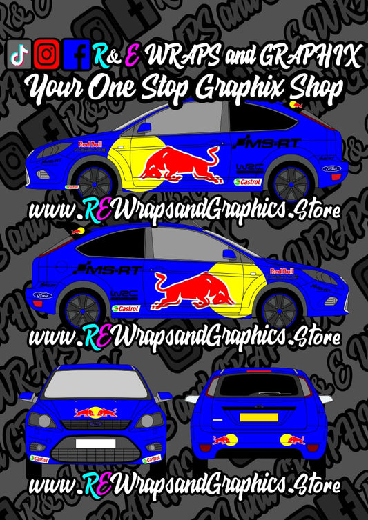 Ford Focus ST/RS Mk2 Redbull WRC Graphic Kit