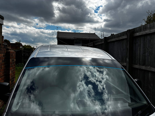 593B3757-5BF5-4000-9A73-CA913AAB124C - R&E Wraps and Graphics LTD - Plain Sunstrip With Pinstripe (60” For most van models) - Pinstripe, Pinstripe sunstrip, plain sunstrip, sunstrip, Sunstrip with pinstripe, sunstrips
