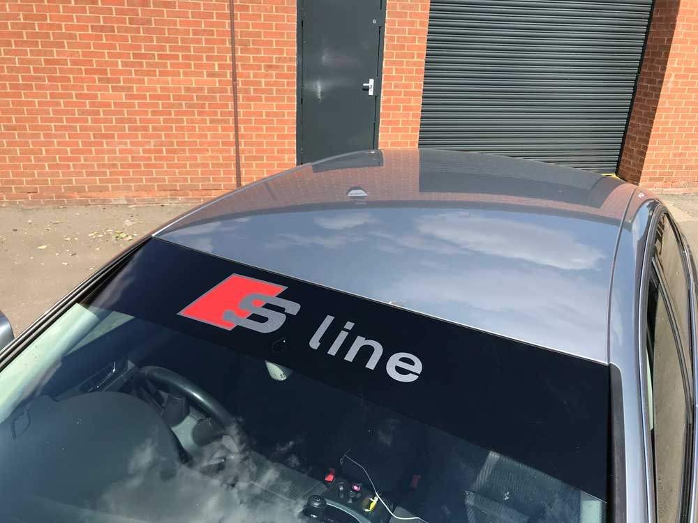 6305574C-8B9F-466A-903D-E82E9D6A4654 - R&E Wraps and Graphics LTD - Audi S-Line Sunstrip - Audi, Audi s line, Audi S Line Sunstrip, Audi sunstrips, sunstrip, sunstrips