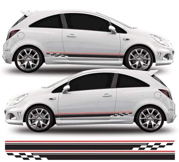 6AA61FFE-18A8-4E0C-A76B-064382FD67E9 - R&E Wraps and Graphics LTD - Vauxhall Corsa Side Stripes and Sunstrip - Corsa, Vauxhall