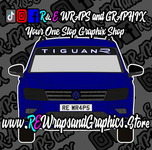 6C5CD16E-FED0-4BCF-B5CE-DD86875E3312 - R&E Wraps and Graphics LTD - Volkswagen Tiguan R Outline Sunstrip - sunstrip, sunstrips, Tiguan R, Tiguan r sunstrips, Volkswagen, Volkswagen Tiguan R Sunstrip, Volkwagen Tiguan R, VW