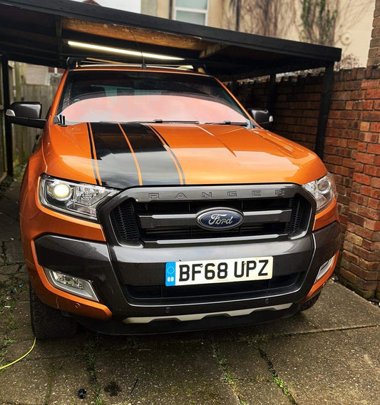 711B44C8-549B-45A3-9868-404DC644B43C - R&E Wraps and Graphics LTD - Ford Ranger/Raptor Racing Stripes - Bonnet stripe, ford ranger, ford raptor, racing stripes, ranger, Raptor