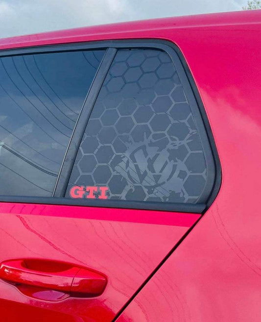 75E48CCD-69DF-4163-B332-846724654160 - R&E Wraps and Graphics LTD - Volkswagen Golf MK5-7 GTI Honey Comb Side Window Stickers - honey comb, side window decals, stickers, volkswagen golf, Volkswagen.