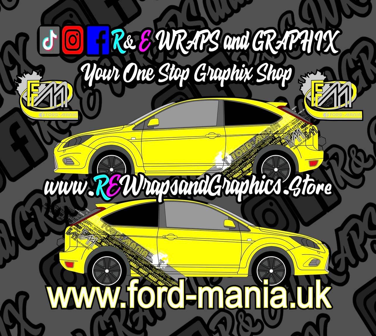 778AF624-C776-4C2C-9168-0D3E23ADD0B9 - R&E Wraps and Graphics LTD - Ford Focus ST/RS MK2 Ford Mania Graphic Kit - ford, ford focus, ford focus graphic kit, ford focus graphic kits, ford focus st, ford focus st graphic kits, Ford Graphic Kits, ford mania, ford mania graphics, ford mania stickers, graphic kits