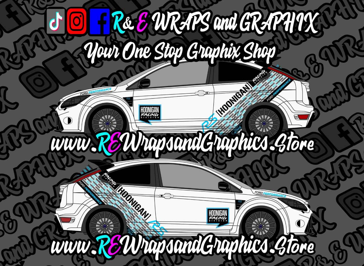 Ford Focus mk2 RS Hoonigan Graphic Kit