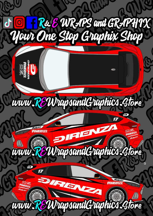 7b25f851-cc96-4fed-8293-6db3e43915f3 - R&E Wraps and Graphics LTD - Ford Focus ST/RS MK3 Direnza Graphic Kit - direnza, ford, ford focus, ford focus st, Ford Graphic Kits, MS-RT, OZ RACING, powerflex