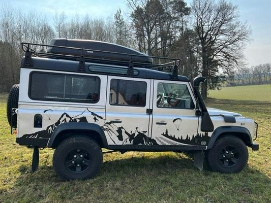 87342C2B-C4AF-4BF4-87ED-79F950B6F191 - R&E Wraps and Graphics LTD - Land Rover Defender 110 mountain Side Stripes - Defender, land rover