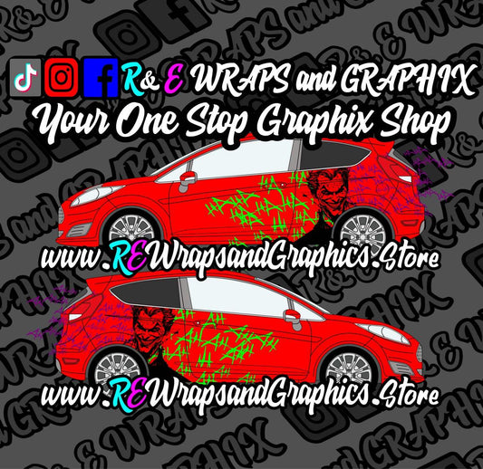 90AD4AF4-2273-48F1-BA77-624D4E6EA679 - R&E Wraps and Graphics LTD - Ford Fiesta Joker Graphic Kit - ford, Ford Fiesta Joker Graphic Kit, ford focus, ford focus graphic kit, ford focus graphic kits, ford focus st, ford focus st graphic kits, Ford Graphic Kits, graphic kits, hahaha, joker, Joker graphic kit, Joker graphics, joker kit