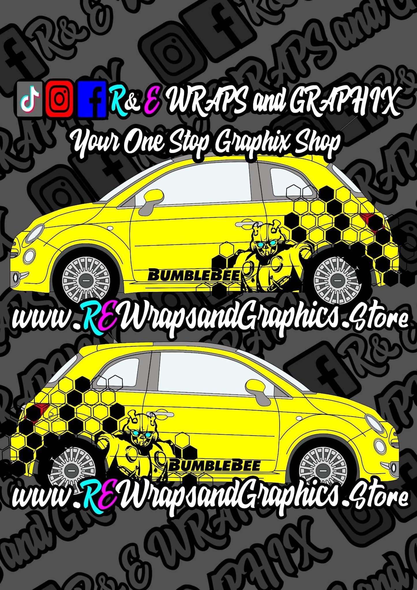 90d29afd-ac6f-4ffd-8f12-deb0899666c0 - R&E Wraps and Graphics LTD - Fiat 500 Bumble Bee Graphic Kit - bumble bee, Bumble bee graphic kit, graphic kits, hexagon, hexagon graphic kit, Hexagon graphic kits, hexegons, honey comb, Honey Comb Bumble Bee Graphic Kit, Honey comb graphic kits, honeycomb, ibiza, seat, seat graphic kits, transformer, Transformers graphic kit