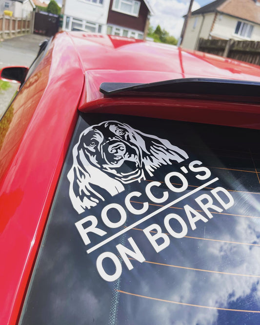 Personalised Dog On Board Stickers