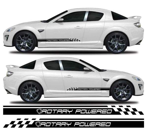 9C223FE3-59D8-4CD7-983D-86B33CA1078B - R&E Wraps and Graphics LTD - Mazda RX-8 Rotary Powered Side Stripes - Mazda, RX8, side stripes