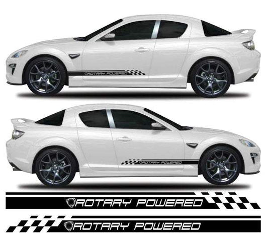 9C223FE3-59D8-4CD7-983D-86B33CA1078B - R&E Wraps and Graphics LTD - Mazda RX-8 Rotary Powered Side Stripes - Mazda, RX8, side stripes