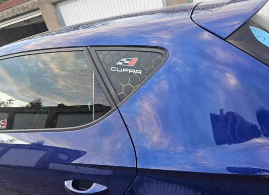 AF624633-1E34-46C0-A905-20A9125B74E7 - R&E Wraps and Graphics LTD - Seat Leon Cupra Honey Comb Side Window Stickers - honey comb, ibiza, Seat., side window decals, stickers, Volkswagen.