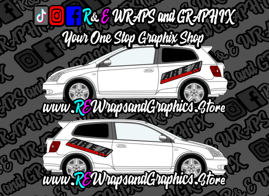 Honda Civic Area Motorsport Side Decals