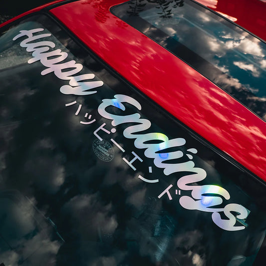 Happy Endings Windscreen Sticker