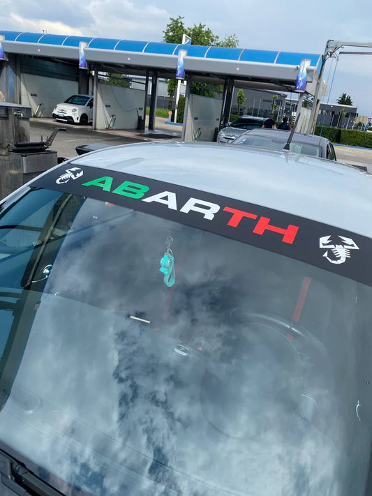B0902303-64DE-4220-A985-8256E2A25BE4 - R&E Wraps and Graphics LTD - Fiat Abarth Sunstrip - fiat, FiatAbarth sunstrip, sunstrip, sunstrips