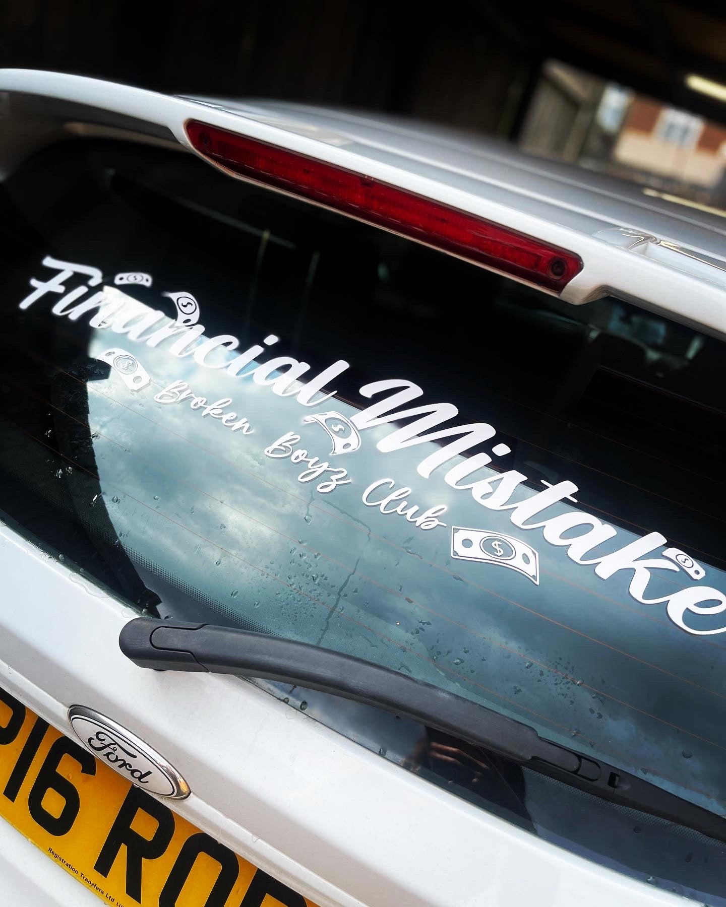 Financial Mistake Broken Boys Club Window Sticker