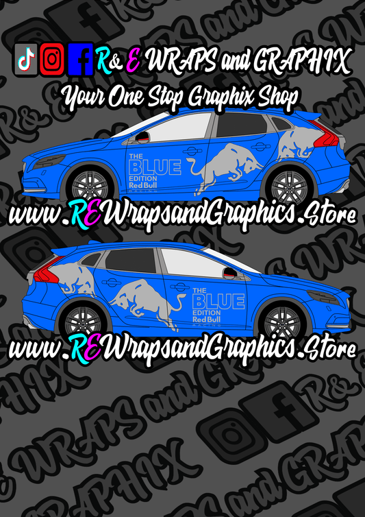 BLUEEDITIONV40 - R&E Wraps and Graphics LTD - Volvo V40 The Blue Edition RedBull Racing Graphic Kit (Universal to most Vehicles) - C30, r design, volvo