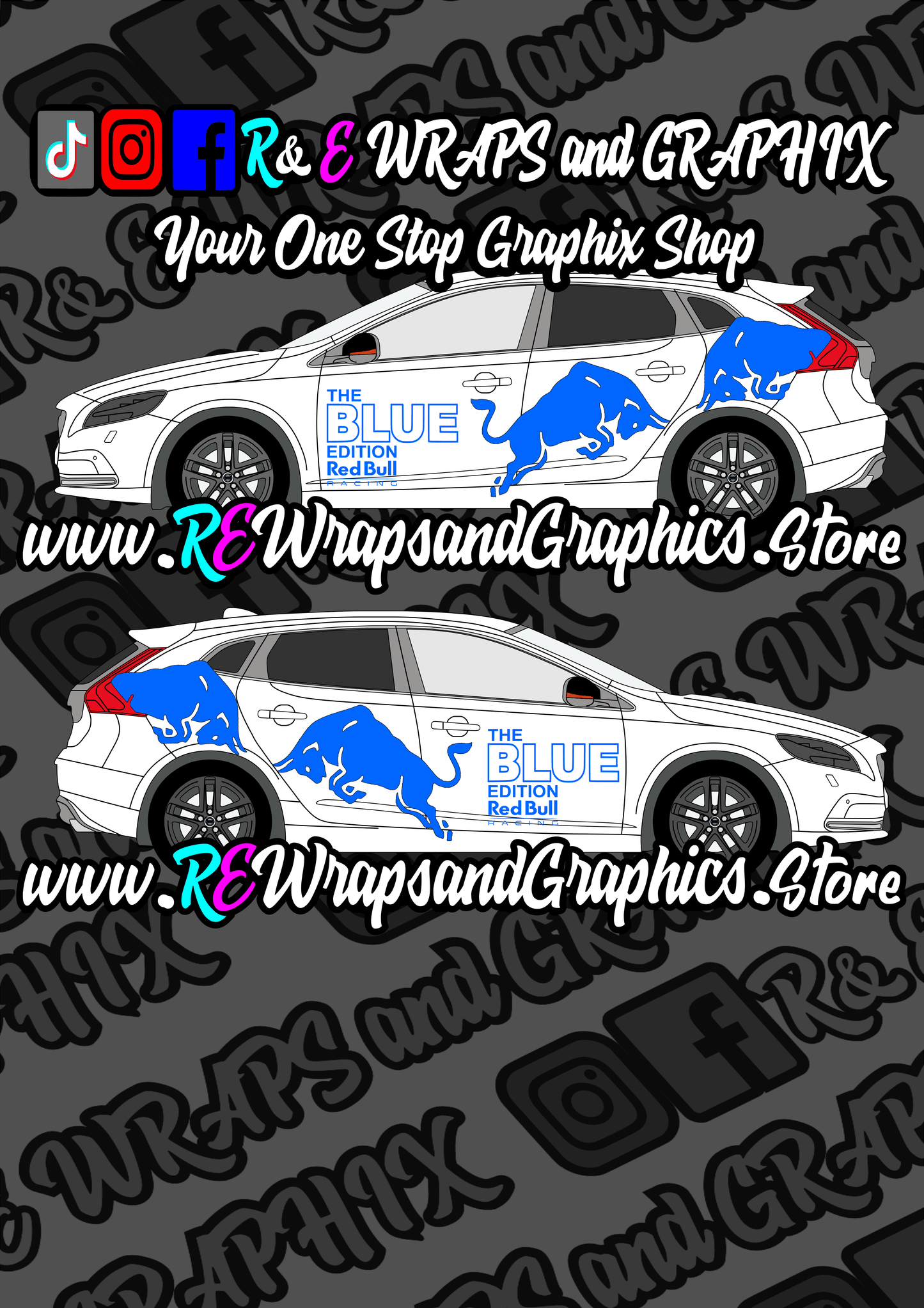 BLUEEDITIONV40_305d415a-fbb8-46c8-b26c-fe304dc21d8e - R&E Wraps and Graphics LTD - Volvo V40 The Blue Edition RedBull Racing Graphic Kit (Universal to most Vehicles) - C30, r design, volvo