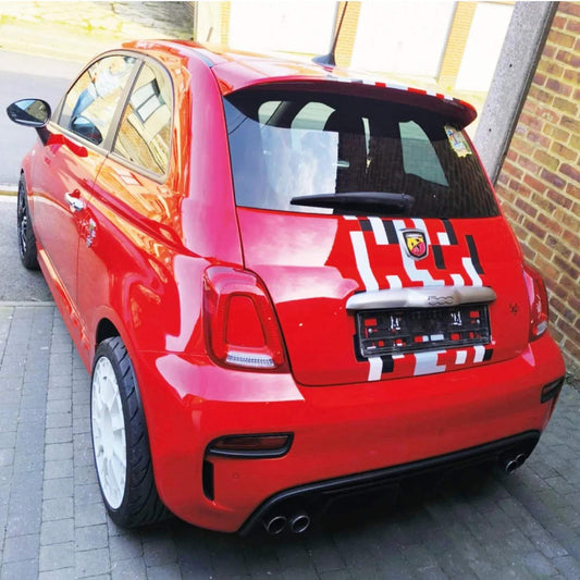 C7634E38-2527-480F-95AB-4F605CF104D9 - R&E Wraps and Graphics LTD - Fiat 500 Abarth Martini Racing Stripes - abarth, bonnet decals, bonnet Stickers, Bonnet stripe, fiat 500