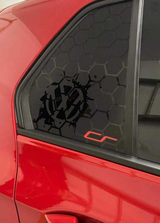 CE249DFB-CF1C-41E4-B5A4-BF562A21408B - R&E Wraps and Graphics LTD - Volkswagen Golf MK5-7 Club Sport Honey Comb Side Window Stickers - honey comb, side window decals, stickers, volkswagen golf, Volkswagen.