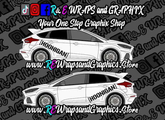 Ford Focus ST/RS Hoonigan Side Decals
