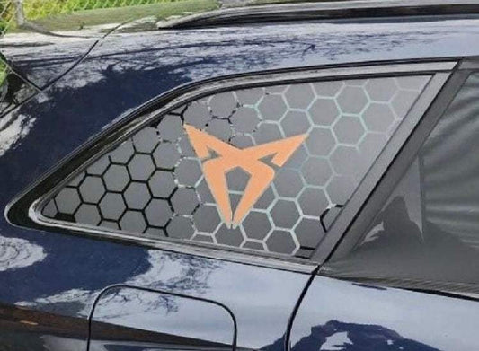 DA5FBCDF-6904-4C7A-8B54-B9D525AAAEBE - R&E Wraps and Graphics LTD - Seat Leon Cupra Estate Honey Comb Side Window Stickers - honey comb, ibiza, Seat., side window decals, stickers, Volkswagen.