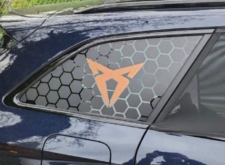 DA5FBCDF-6904-4C7A-8B54-B9D525AAAEBE - R&E Wraps and Graphics LTD - Seat Leon Cupra Estate Honey Comb Side Window Stickers - honey comb, ibiza, Seat., side window decals, stickers, Volkswagen.