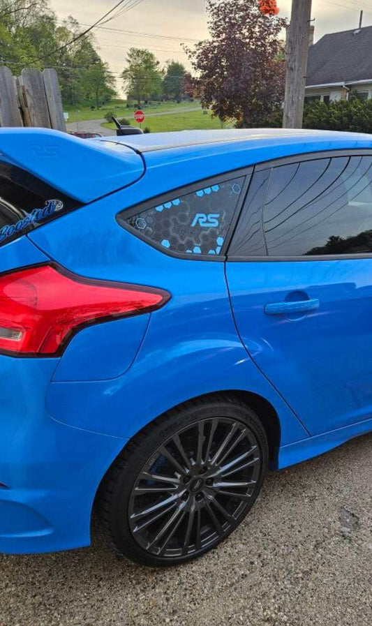 DCFAD28F-C803-4E91-97F1-B4CDFF8FE3A7 - R&E Wraps and Graphics LTD - Honey Comb Focus RS MK3 Side Window Stickers - focus rs, ford focus rs, honey comb, side window decals, stickers