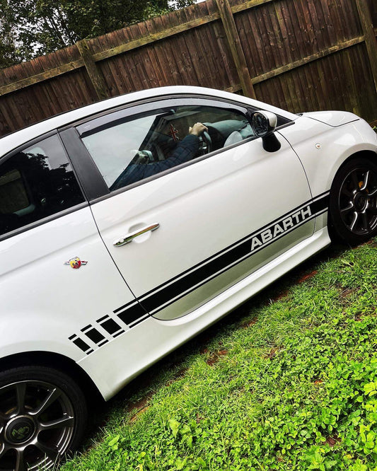 EC304D6C-E39E-4A1E-B03B-4F46053B39AF - R&E Wraps and Graphics LTD - Fiat 500 Abarth Side Stripes and Sunstrip - abarth, fiat, fiat 500, Fiat Abarth