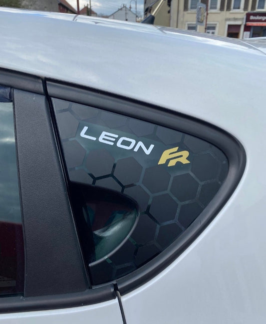 F57611D2-116E-4E92-AC30-D8B829BCF0C0 - R&E Wraps and Graphics LTD - Seat Leon mk2 FR Honey Comb Side Window Stickers - honey comb, ibiza, Seat., side window decals, stickers, Volkswagen.