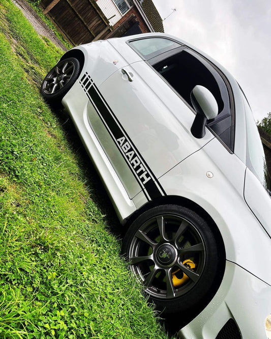 F7C2D24B-C6DF-457C-AF25-52E6E06BD3E2 - R&E Wraps and Graphics LTD - Fiat 500 Abarth Side Stripes and Sunstrip - abarth, fiat, fiat 500, Fiat Abarth