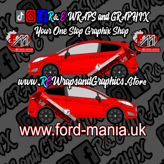 Ford Fiesta 2013-17 Ford Mania Graphic Kit (will fit ST models)