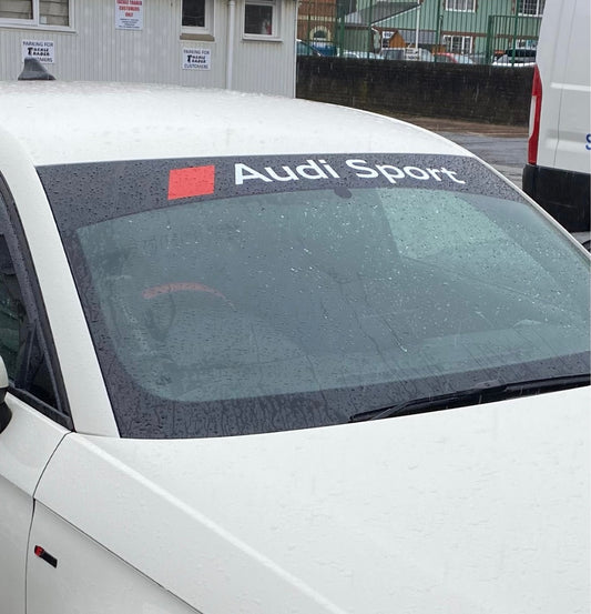 FullSizeRender_89b75c9d-d068-4fd4-84bf-a298df0fe38e - R&E Wraps and Graphics LTD - Audi Sport Sunstrip - Audi, audi sport, Audi sunstrip, Audi sunstrips, sunstrip