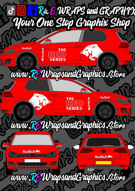 IMG-1022 - R&E Wraps and Graphics LTD - RedBull (The Red Series) Graphic Kit - Universal To All Vehicles - graphic kits, redbull