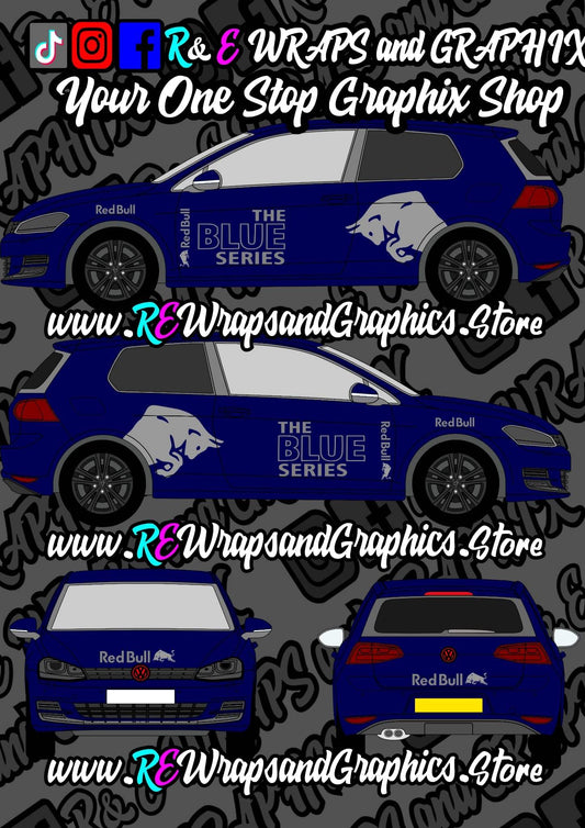 IMG-1023 - R&E Wraps and Graphics LTD - RedBull (The Blue Series) Graphic Kit - Universal To All Vehicles - graphic kits, redbull