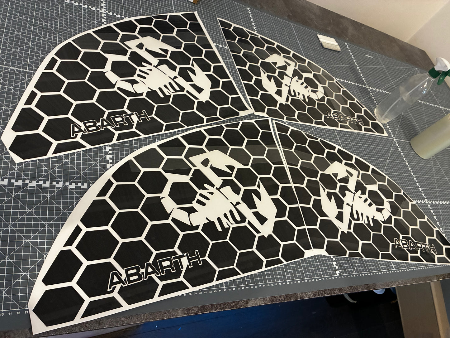 Fiat 500 Abarth Honey Comb Side Window Stickers
